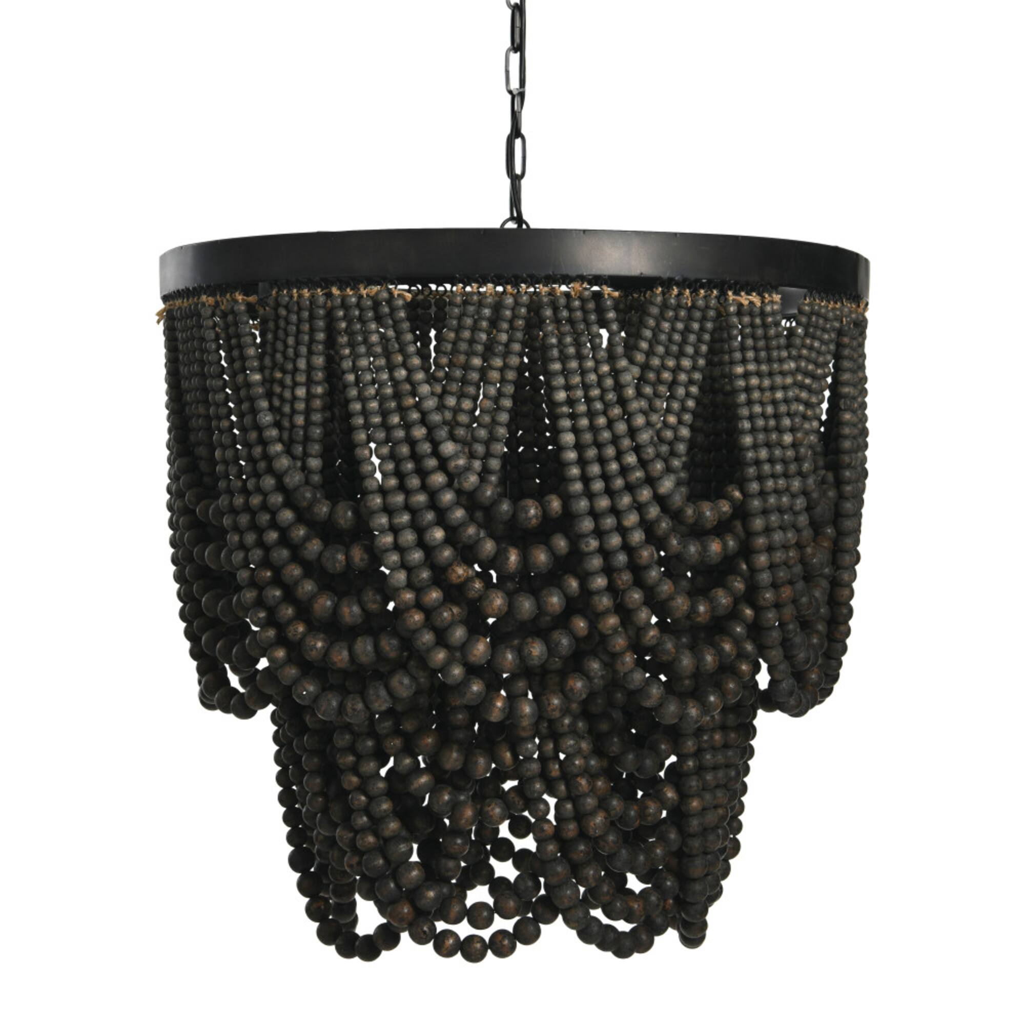 Hello Honey® 27.5" 2-Tier Draped Wood Bead Chandelier